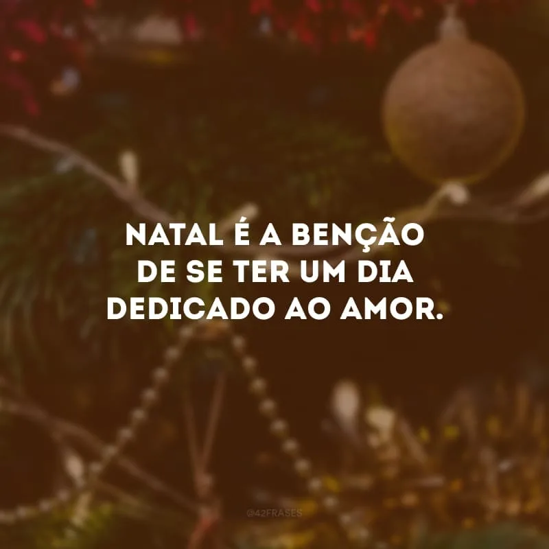 Natal é a benção de se ter um dia dedicado ao Amor.