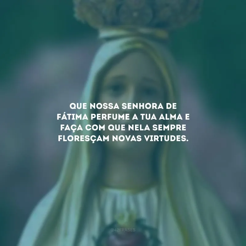 Que Nossa Senhora de Fátima perfume a tua alma e faça com que nela sempre floresçam novas virtudes.