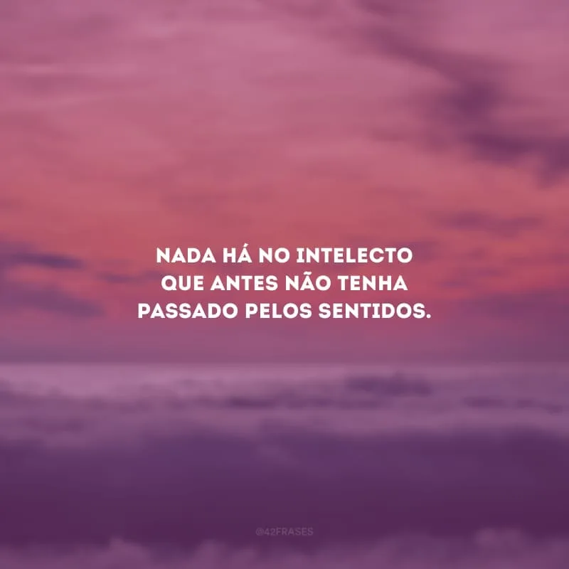 Nada há no intelecto que antes não tenha passado pelos sentidos.
