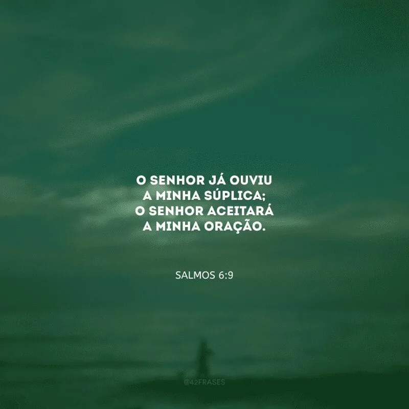 O Senhor já ouviu a minha súplica; o Senhor aceitará a minha oração. 