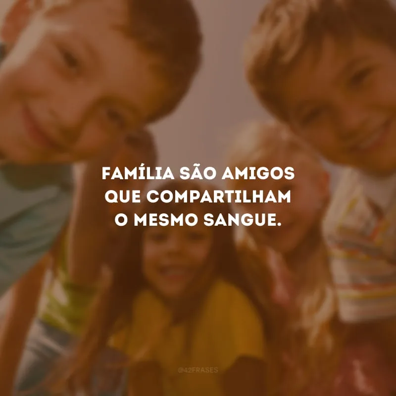 Família são amigos que compartilham o mesmo sangue.