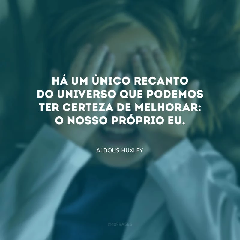 Há um único recanto do universo que podemos ter certeza de melhorar: o nosso próprio eu.