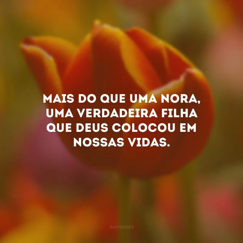 Mais do que uma nora, uma verdadeira filha que Deus colocou em nossas vidas. 