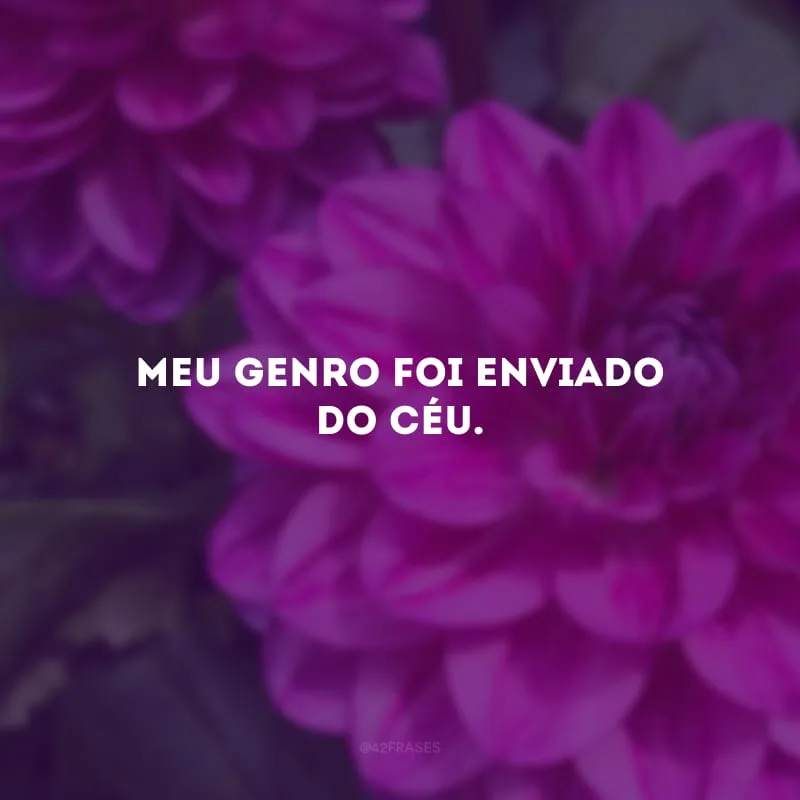 Meu genro foi enviado do céu. 