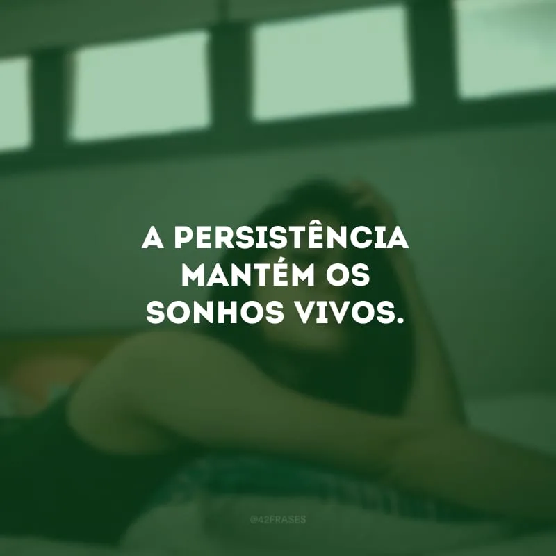A persistência mantém os sonhos vivos.
