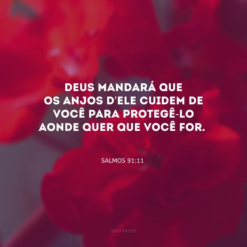 Deus mandará que os anjos d\'Ele cuidem de você para protegê-lo aonde quer que você for.

