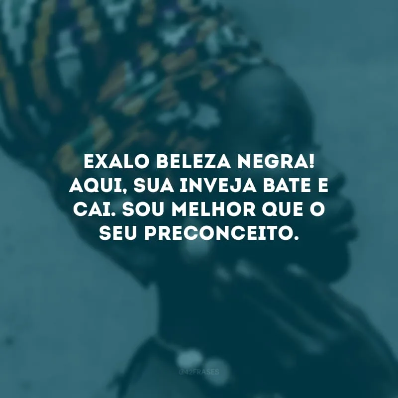 Exalo beleza negra! Aqui, sua inveja bate e cai. Sou melhor que o seu preconceito.
