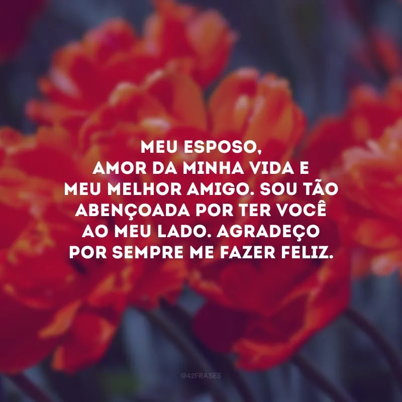 Meu esposo, amor da minha vida e meu melhor amigo. Sou tão abençoada por ter você ao meu lado. Agradeço por sempre me fazer feliz.