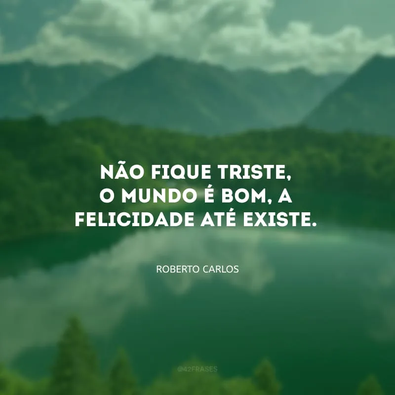 Não fique triste, o mundo é bom, a felicidade até existe.