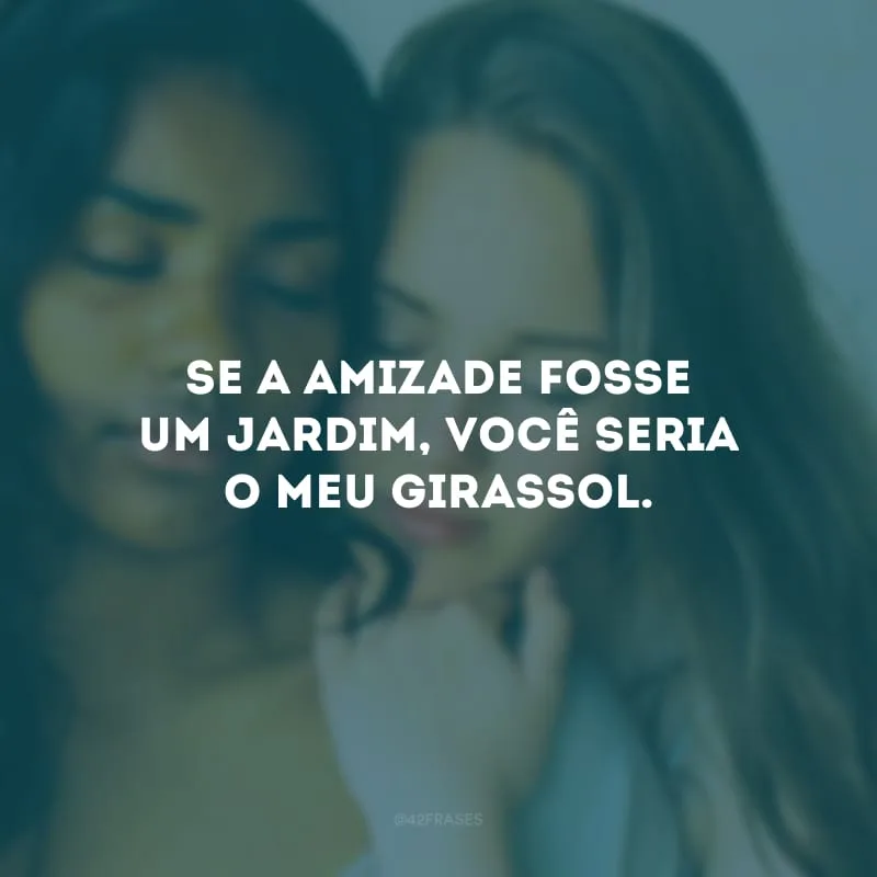 Se a amizade fosse um jardim, você seria o meu girassol.