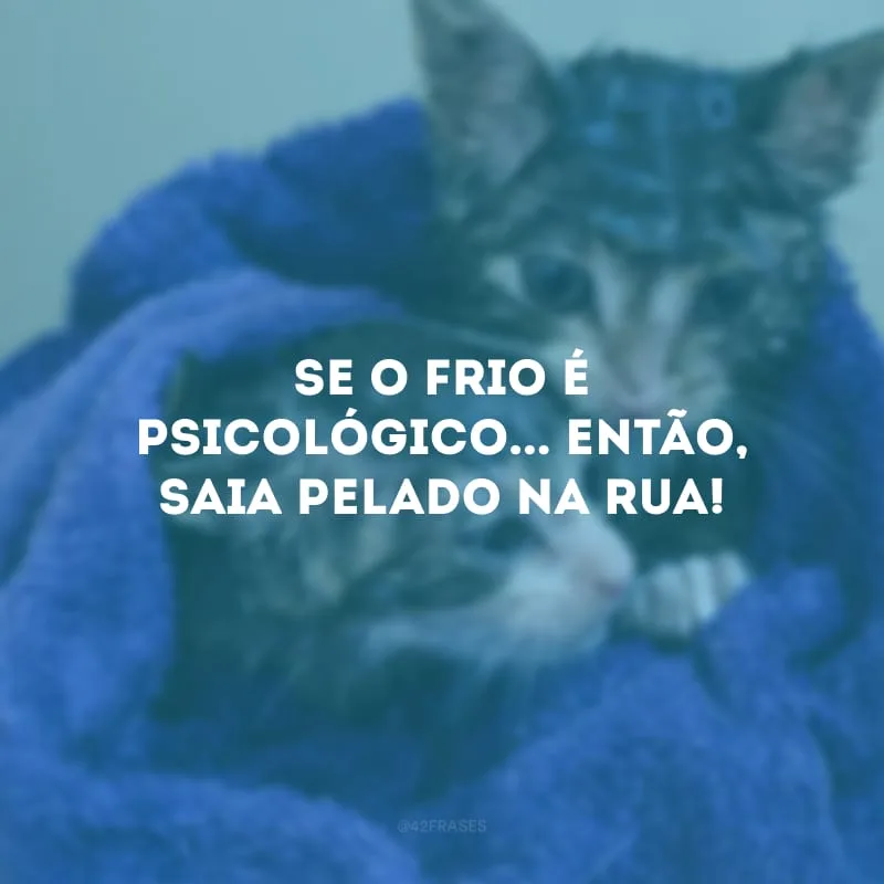 Se o frio é psicológico... Então, saia pelado na rua!