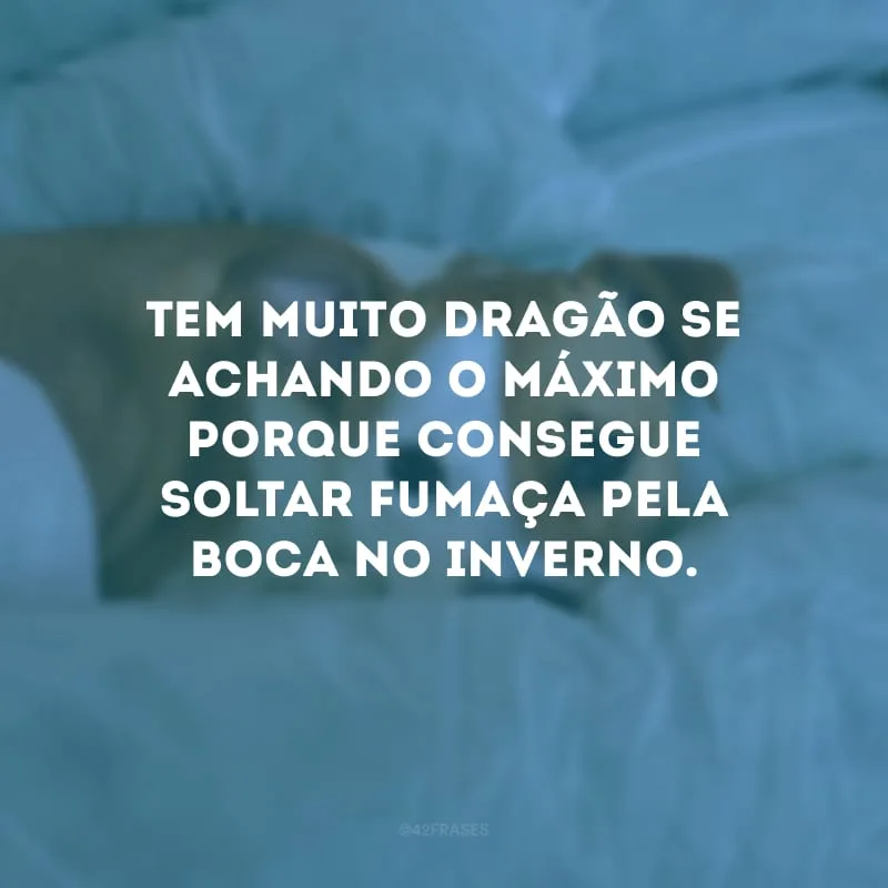 Tem muito dragão se achando o máximo porque consegue soltar fumaça pela boca no inverno.