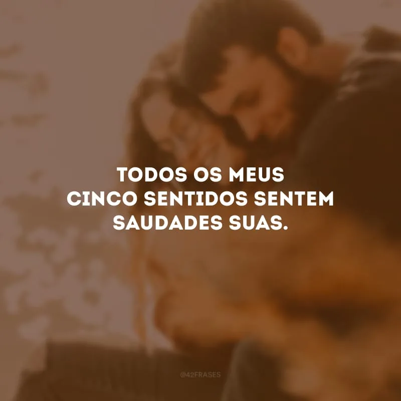 Todos os meus cinco sentidos sentem saudades suas. 