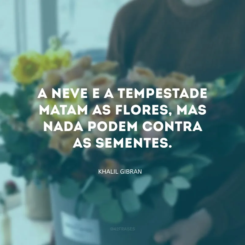 A neve e a tempestade matam as flores, mas nada podem contra as sementes.