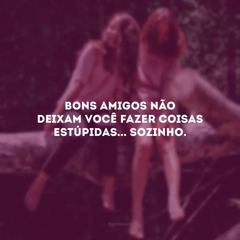 Bons amigos não deixam você fazer coisas estúpidas... sozinho.