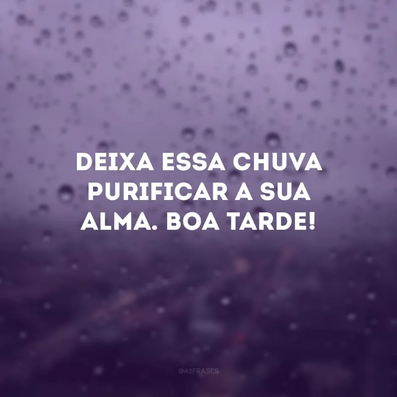 Deixa essa chuva purificar a sua alma. Boa tarde! 