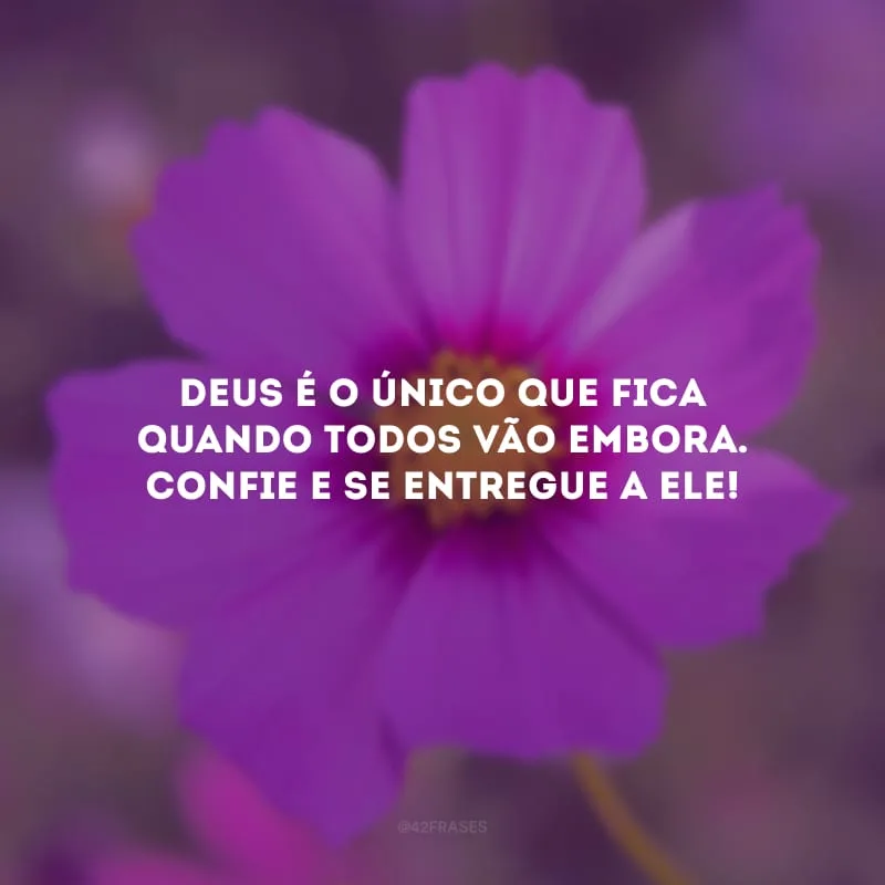 Deus é o único que fica quando todos vão embora. Confie e se entregue a Ele!