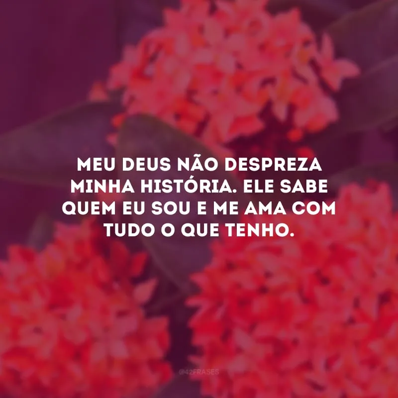 Meu Deus não despreza minha história. Ele sabe quem eu sou e me ama com tudo o que tenho.