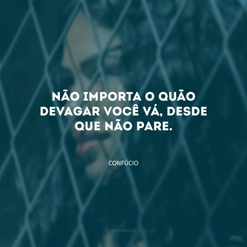 Não importa o quão devagar você vá, desde que não pare.
