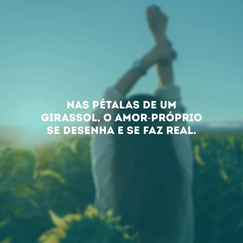 Nas pétalas de um girassol, o amor-próprio se desenha e se faz real.