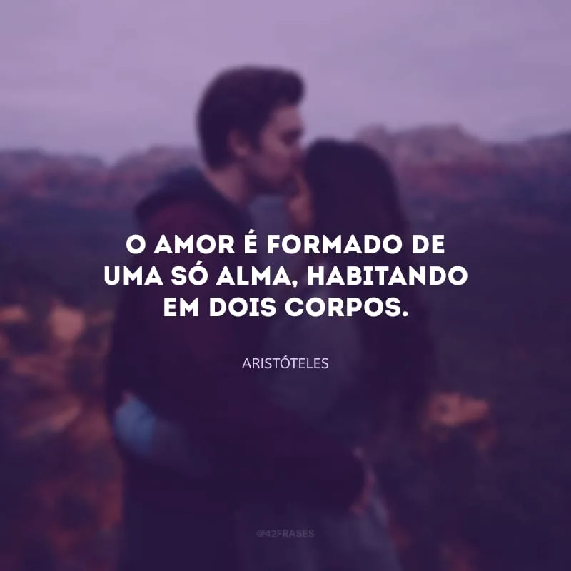 O amor é formado de uma só alma, habitando em dois corpos.