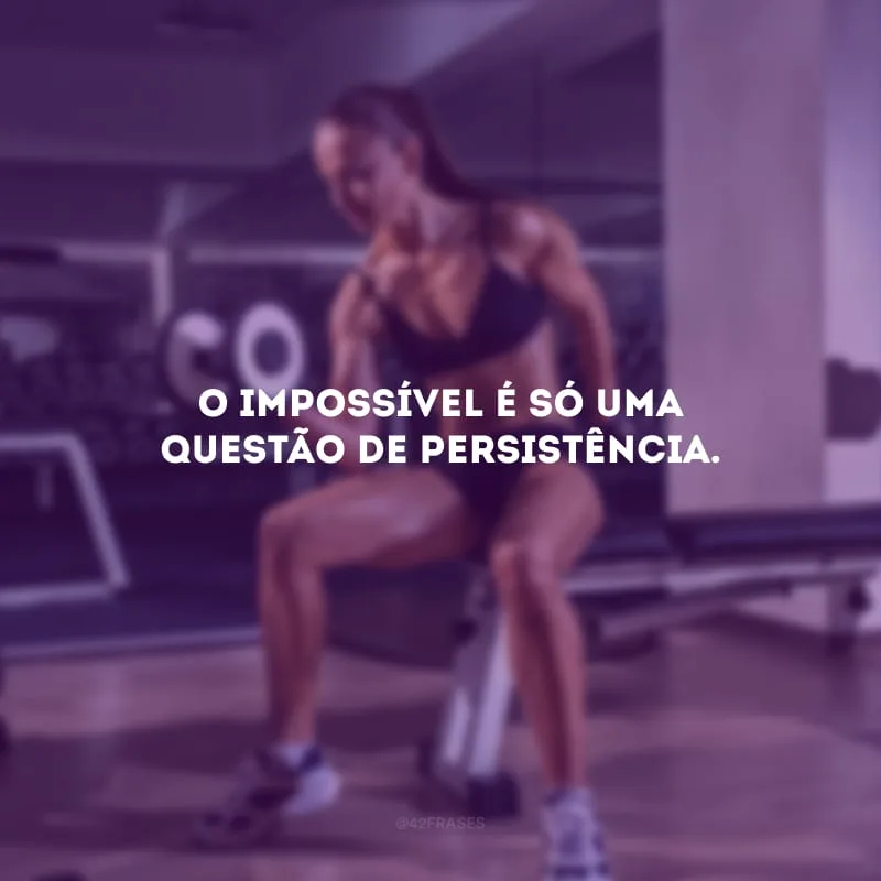 O impossível é só uma questão de persistência.