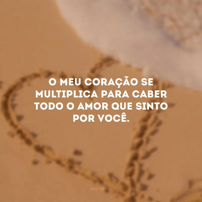 O meu coração se multiplica para caber todo o amor que sinto por você.