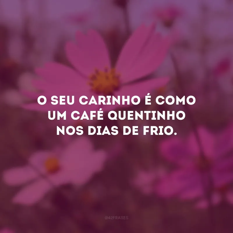 O seu carinho é como um café quentinho nos dias de frio.