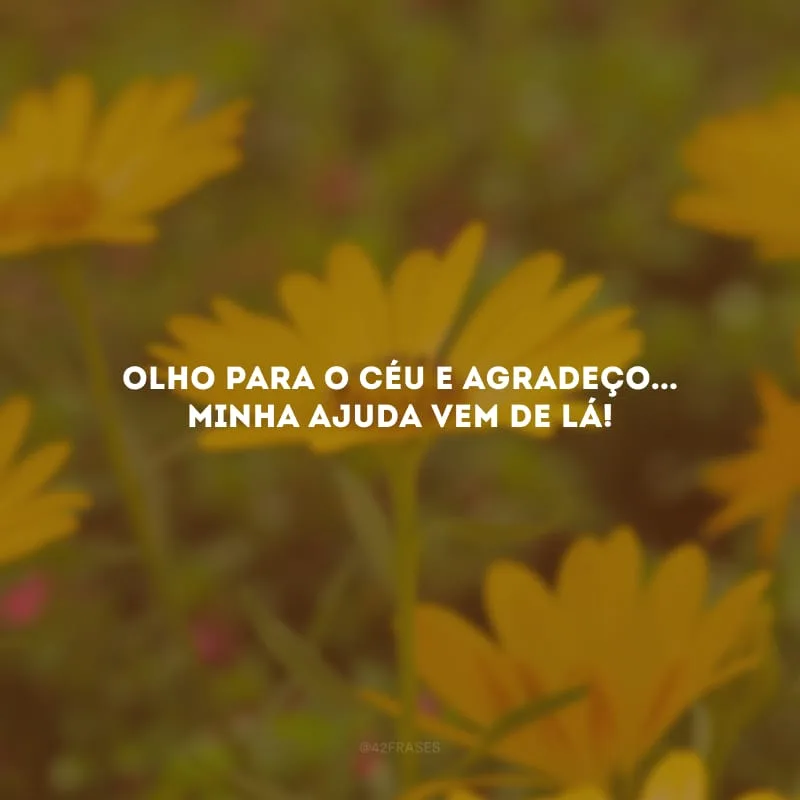 Olho para o céu e agradeço... Minha ajuda vem de lá! 