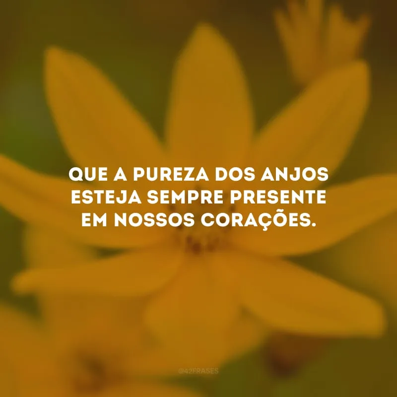 Que a pureza dos anjos esteja sempre presente em nossos corações.