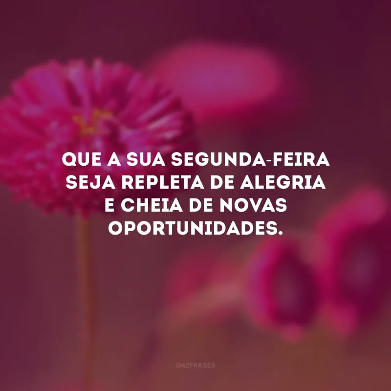 Que a sua segunda-feira seja repleta de alegria e cheia de novas oportunidades.
