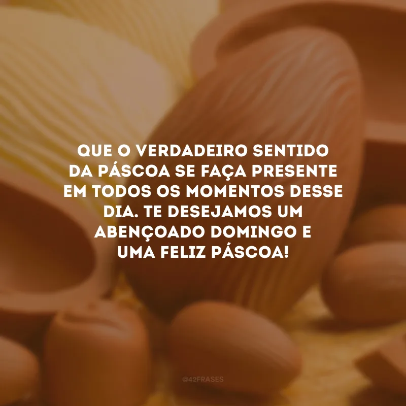 Que o verdadeiro sentido da Páscoa se faça presente em todos os momentos desse dia. Te desejamos um abençoado domingo e uma Feliz Páscoa!