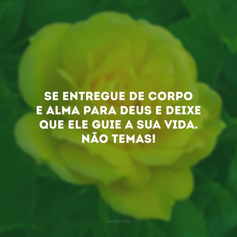 Se entregue de corpo e alma para Deus e deixe que ele guie a sua vida. Não temas! 