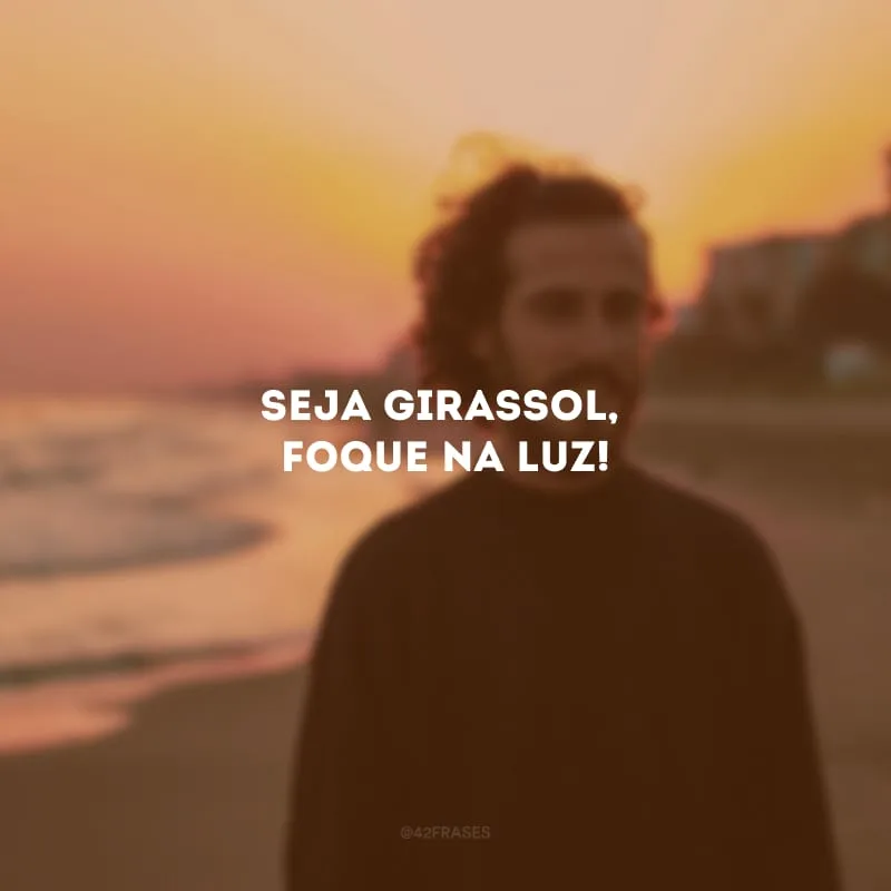 Seja girassol, foque na luz!