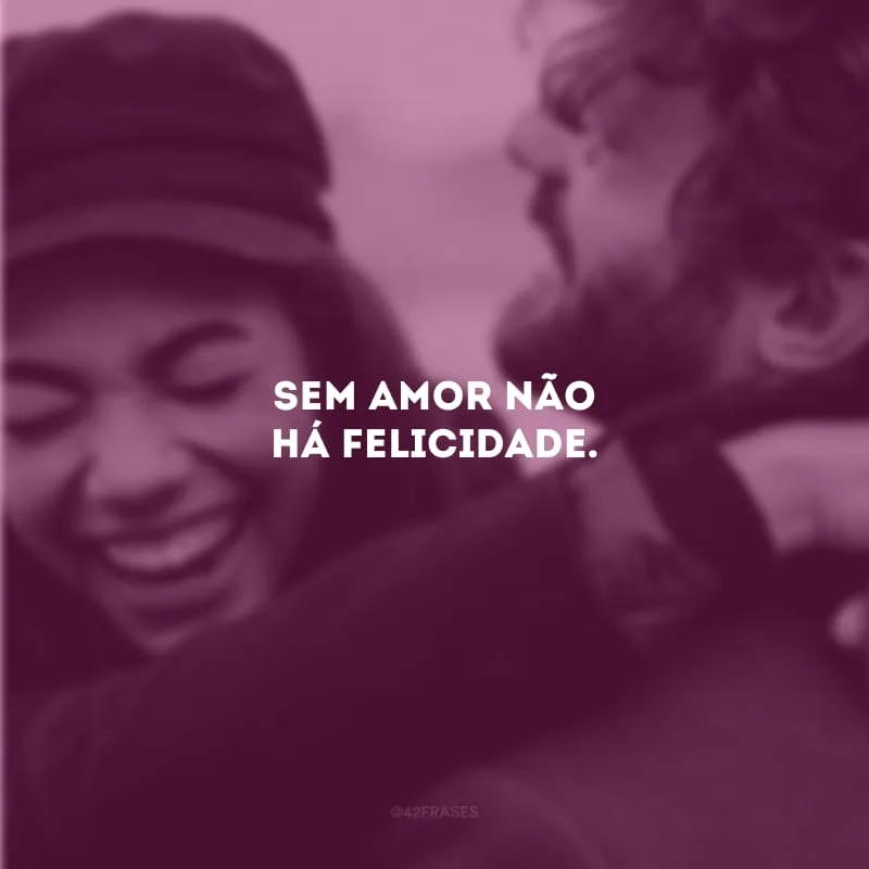 Sem amor não há felicidade.