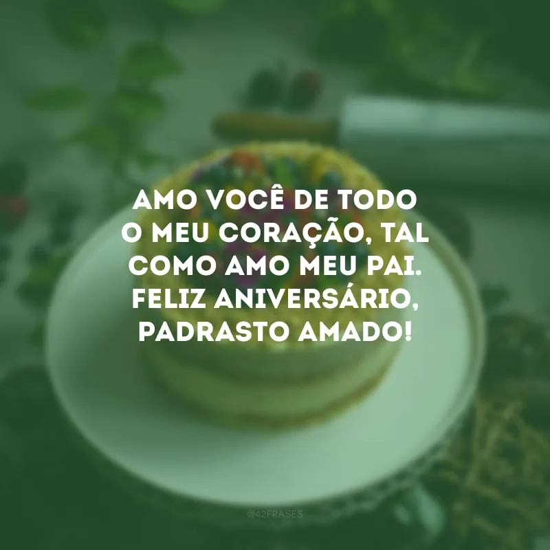 Amo você de todo o meu coração, tal como amo meu pai. Feliz aniversário, padrasto amado!