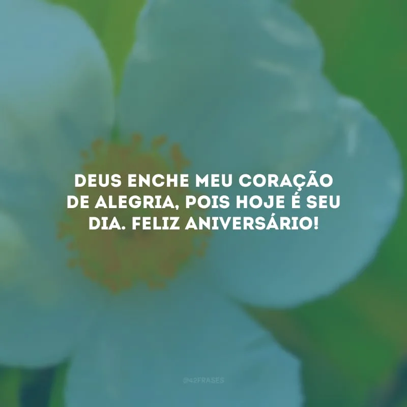 Deus enche meu coração de alegria, pois hoje é seu dia. Feliz aniversário!