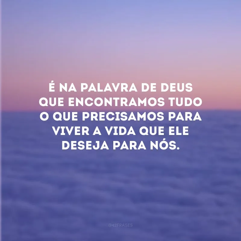 É na palavra de Deus que encontramos tudo o que precisamos para viver a vida que Ele deseja para nós.