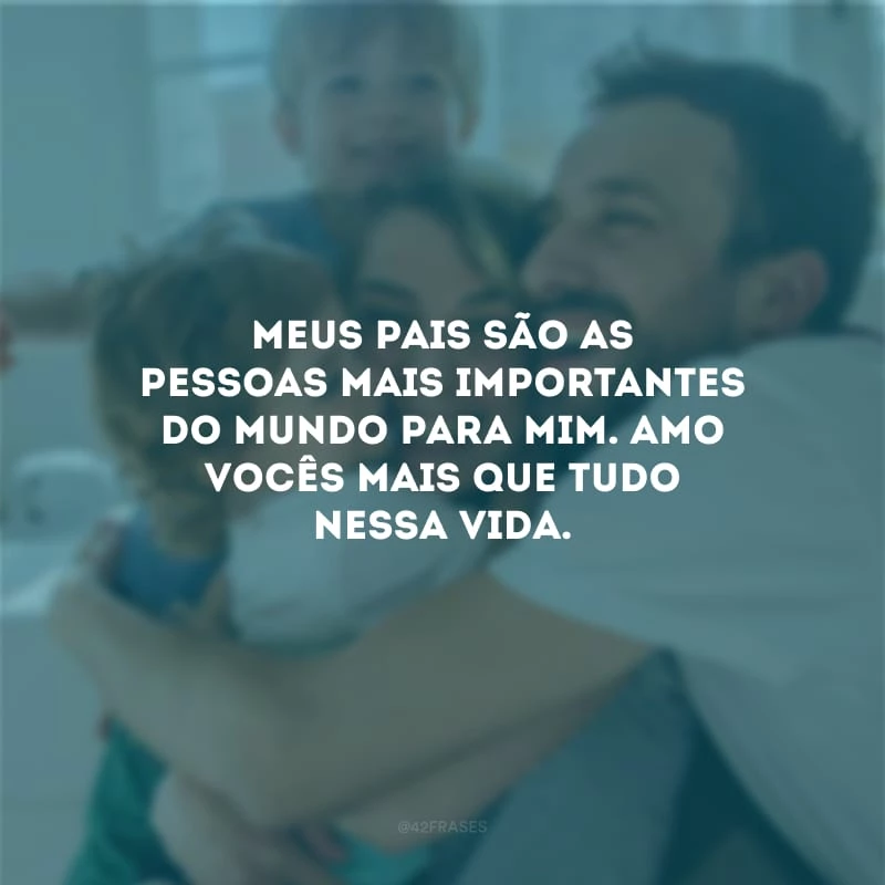 Meus pais são as pessoas mais importantes do mundo para mim. Amo vocês mais que tudo nessa vida.