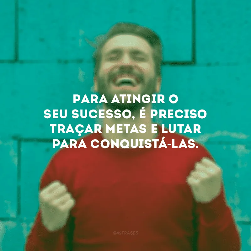 Para atingir o seu sucesso, é preciso traçar metas e lutar para conquistá-las.