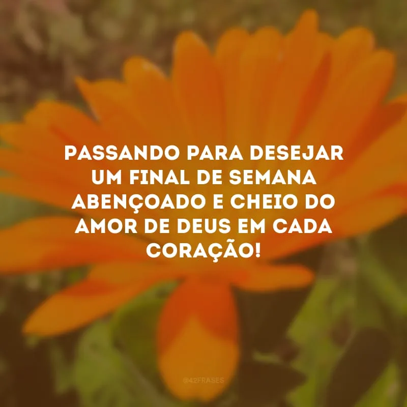Passando para desejar um final de semana abençoado e cheio do amor de Deus em cada coração!