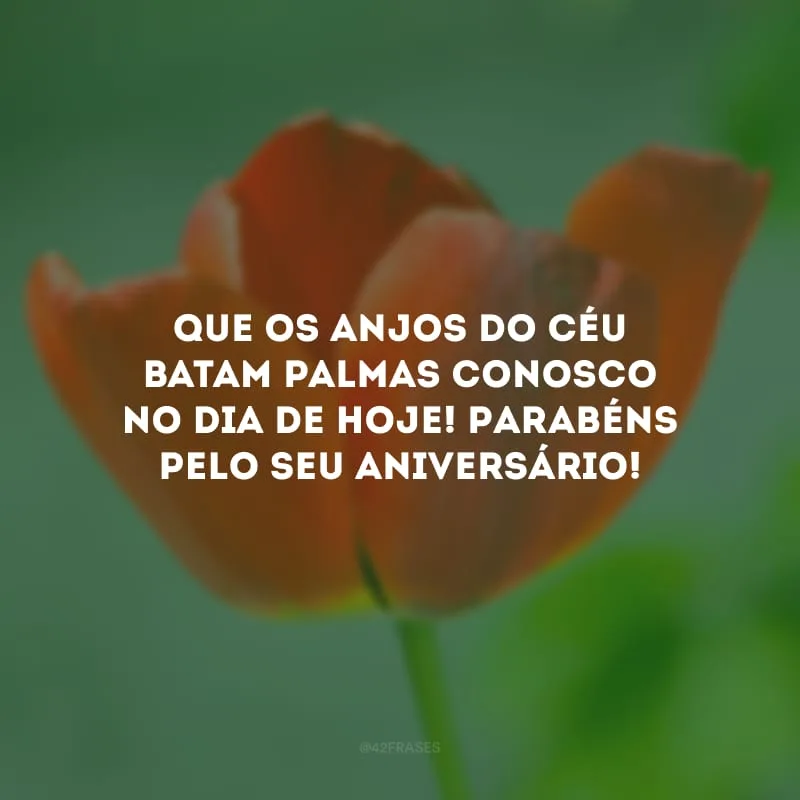 Que os anjos do céu batam palmas conosco no dia de hoje! Parabéns pelo seu aniversário!
