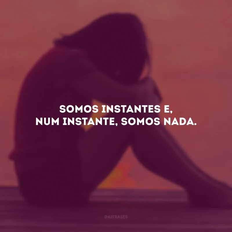 Somos instantes e, num instante, somos nada. 