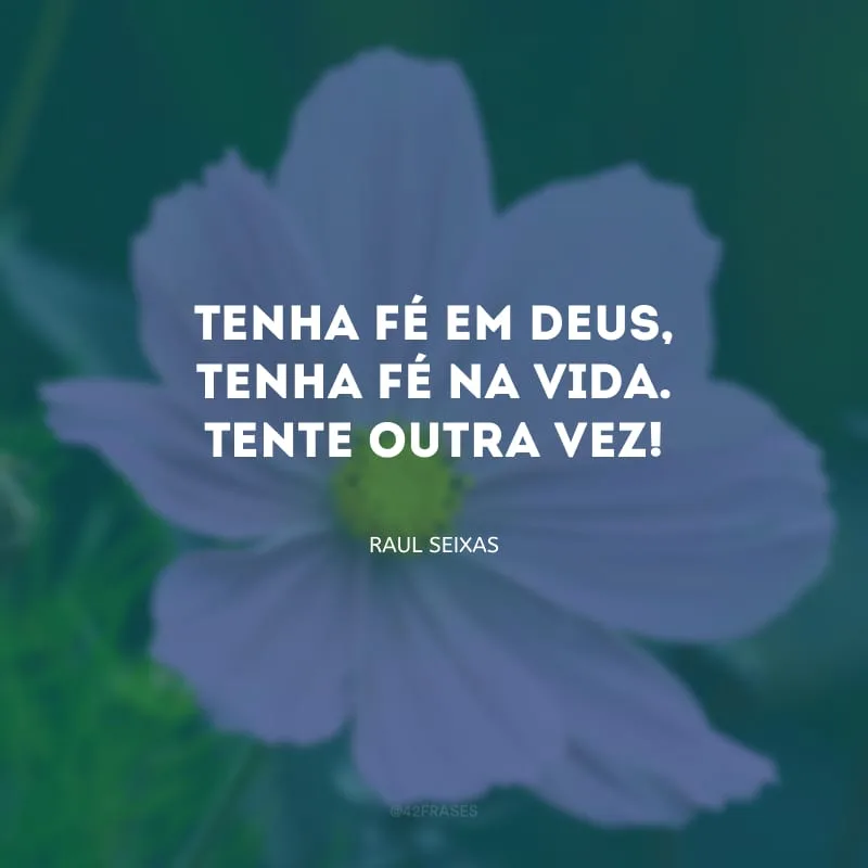 Tenha fé em Deus, tenha fé na vida. Tente outra vez! 