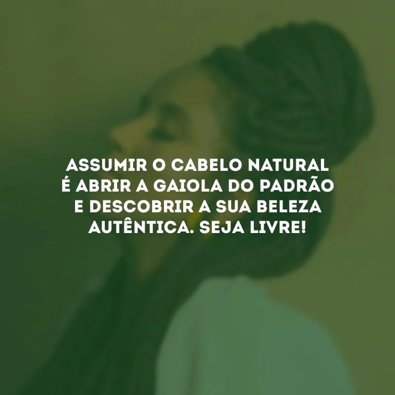 Assumir o cabelo natural é abrir a gaiola do padrão e descobrir a sua beleza autêntica. Seja livre!