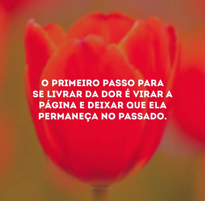 O primeiro passo para se livrar da dor é virar a página e deixar que ela permaneça no passado.