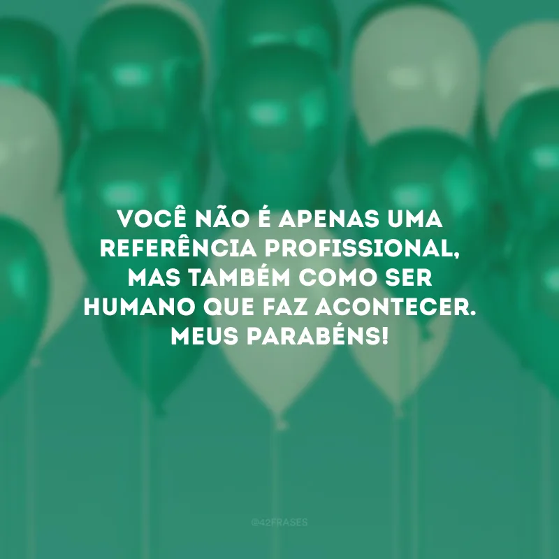 Você não é apenas uma referência profissional, mas também como ser humano que faz acontecer. Meus parabéns!