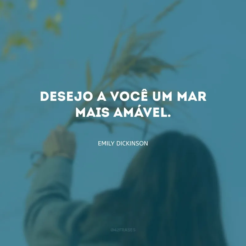 Desejo a você um mar mais amável.