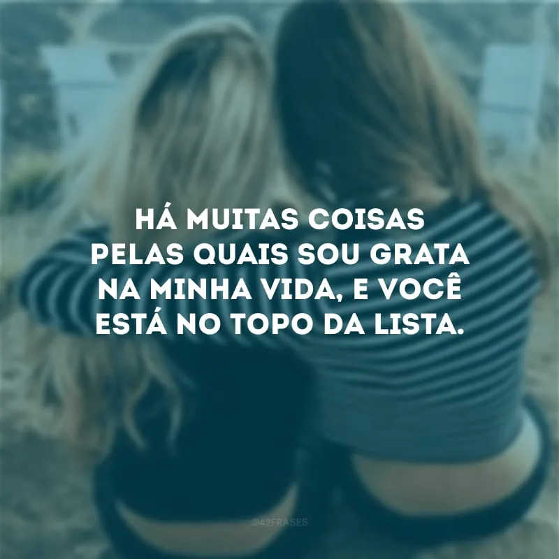Há muitas coisas pelas quais sou grata na minha vida, e você está no topo da lista.