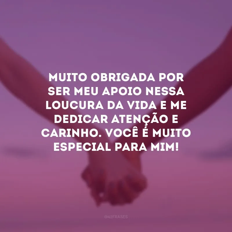 Muito obrigada por ser meu apoio nessa loucura da vida e me dedicar atenção e carinho. Você é muito especial para mim!